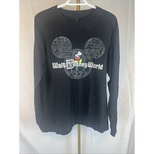 Walt Disney World Long-Sleeve T-shirt Black Size M Mickey Magic Kingdom Epcot